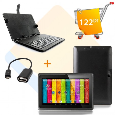 Tablette QDS Q7L Family + cable OTG + Pochette